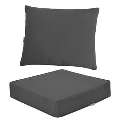 Juego de 2 Cojines Desmontables para Muebles de Patio con Cintas Antideslizantes Relleno Suave Gris