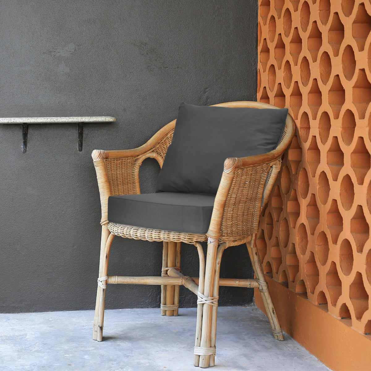 Juego de 2 Cojines Desmontables para Muebles de Patio con Cintas Antideslizantes Relleno Suave Gris