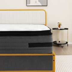 Colchón de Espuma Viscoelástica Híbrido con Infusión de Gel H2 Frío y Funda de Tela Tejida Amigable con la Piel 200 x 140 x 32 cm Blanco