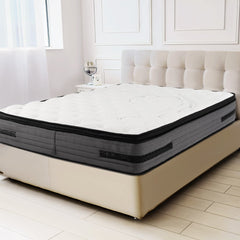 Colchón de Espuma Viscoelástica Híbrido con Infusión de Gel H2 Frío y Funda de Tela Tejida Amigable con la Piel 200 x 140 x 32 cm Blanco
