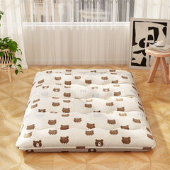Colchón Enrollable Para el Suelo Tapete de Tatami con Funda Lavable Colchoneta Portátil con Bolsa de Transporte-Marrón-200 x 140 x 10cm