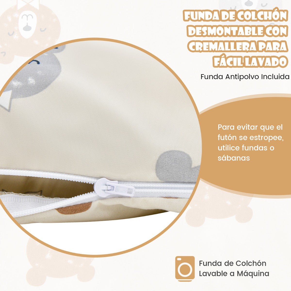 Colchón Enrollable Para el Suelo Tapete de Tatami con Funda Lavable Colchoneta Portátil con Bolsa de Transporte-Marrón-200 x 90 x 10 cm