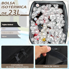 Columpio de Porche para 2 Personas con Dosel Ajustable Bolsa Térmica Bandeja Giratoria y Cojines Extraíbles para Patio Balcón Negro