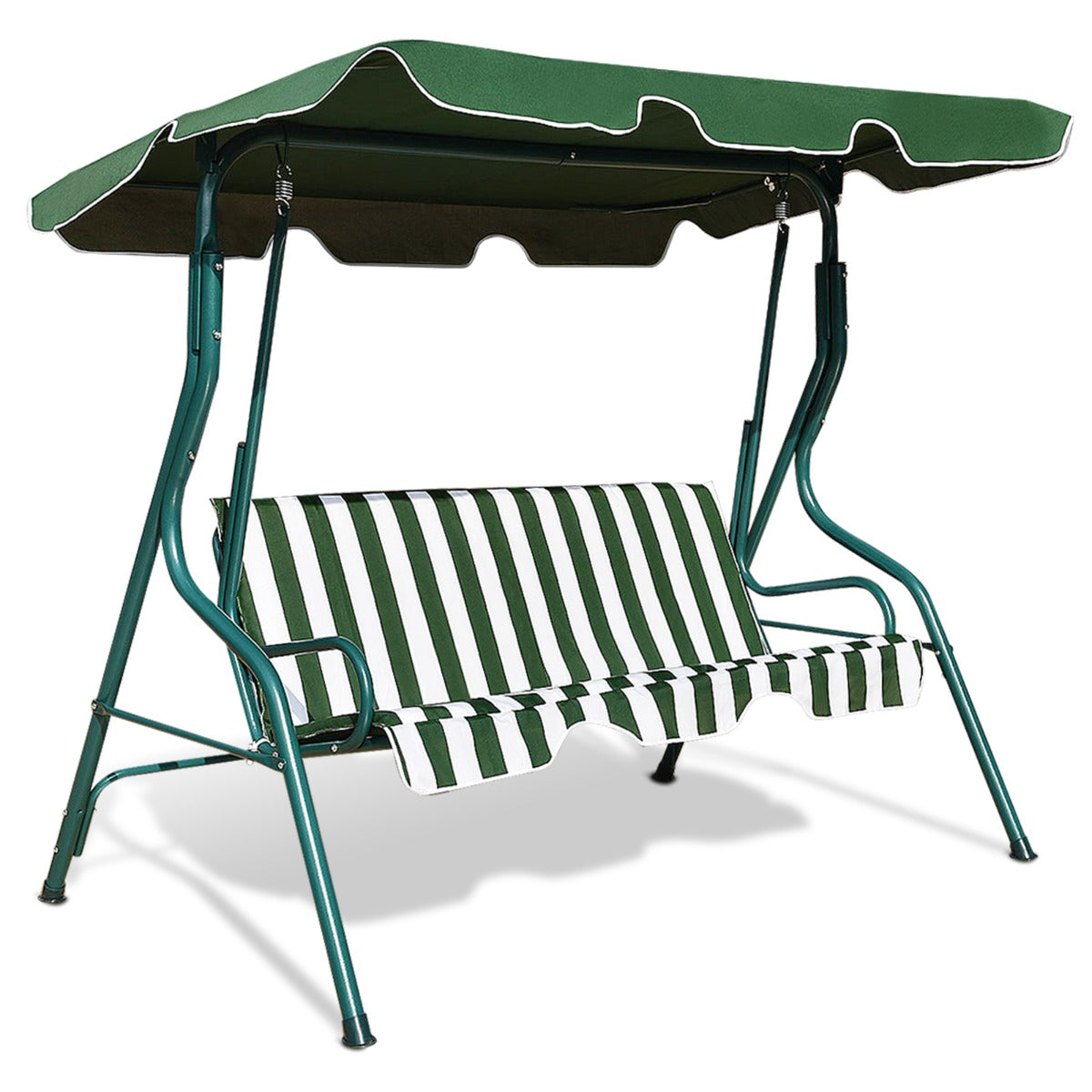Columpio Oscilación del jardín Tumbona Patio 3 Plazas con Sombrillas 172 x 154 x 110 cm Verde