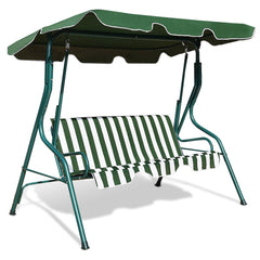Columpio Oscilación del jardín Tumbona Patio 3 Plazas con Sombrillas 172 x 154 x 110 cm Verde