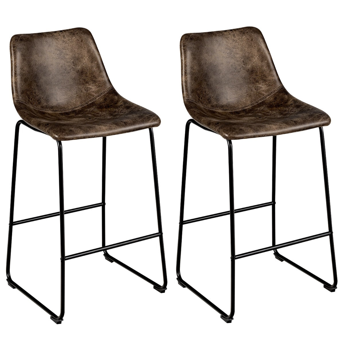 Juego de 2 Taburetes Alto Mostrador de Terciopelo Sintético con Patas de Metal Reposapiés Vintage para Cocina Bar 49 x 47 x 102 cm Dorado