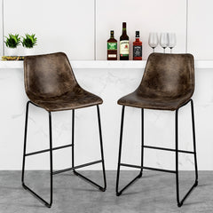 Juego de 2 Taburetes Alto Mostrador de Terciopelo Sintético con Patas de Metal Reposapiés Vintage para Cocina Bar 49 x 47 x 102 cm Dorado