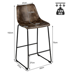 Juego de 2 Taburetes Alto Mostrador de Terciopelo Sintético con Patas de Metal Reposapiés Vintage para Cocina Bar 49 x 47 x 102 cm Dorado