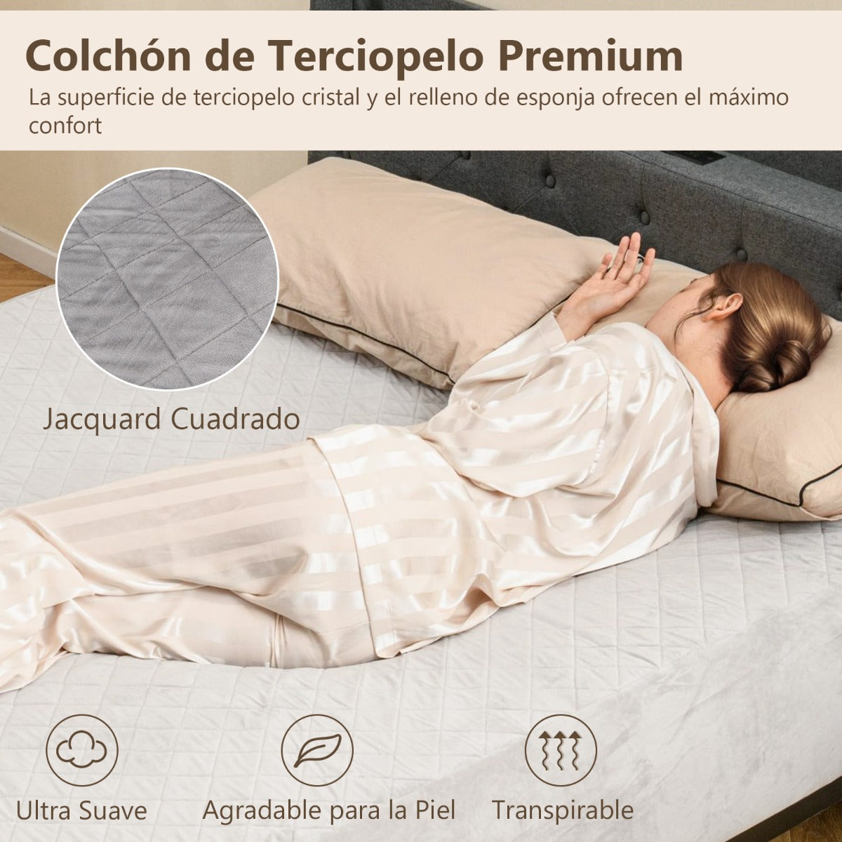 Protector de Colchón Twin Cubierta de Colchón de Lujo de Terciopelo Súper Suave con Bolsillo Funda de Colchón Acogedora