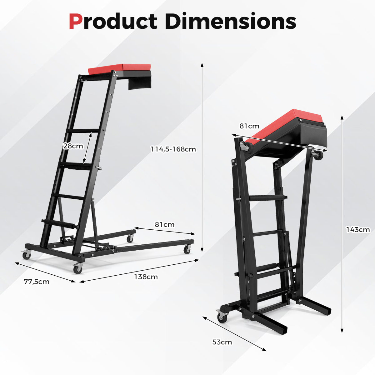 Elevador Lateral Plegable Mecanismo Automotriz con Altura Ajustable de 114,5 a 168 cm y Ángulo de 3 Velocidades Plataforma Acolchada