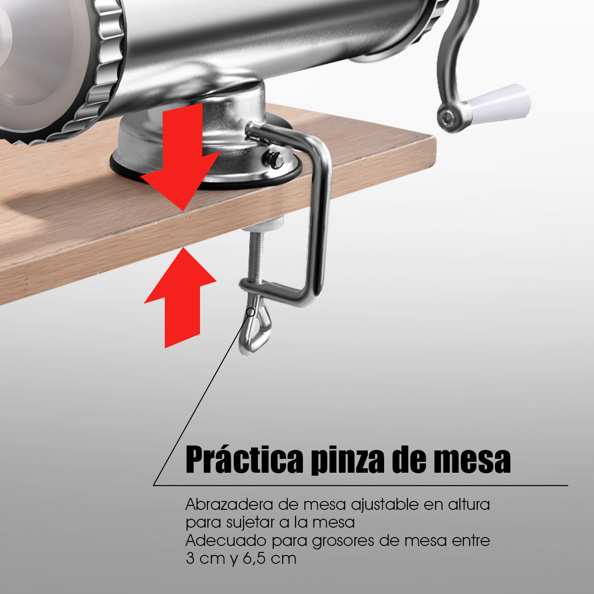 2,5kg Embutidora de Salchichas Manual en aluminio con Ventosa de Sujeción con 3 tubos de distintos grosores
