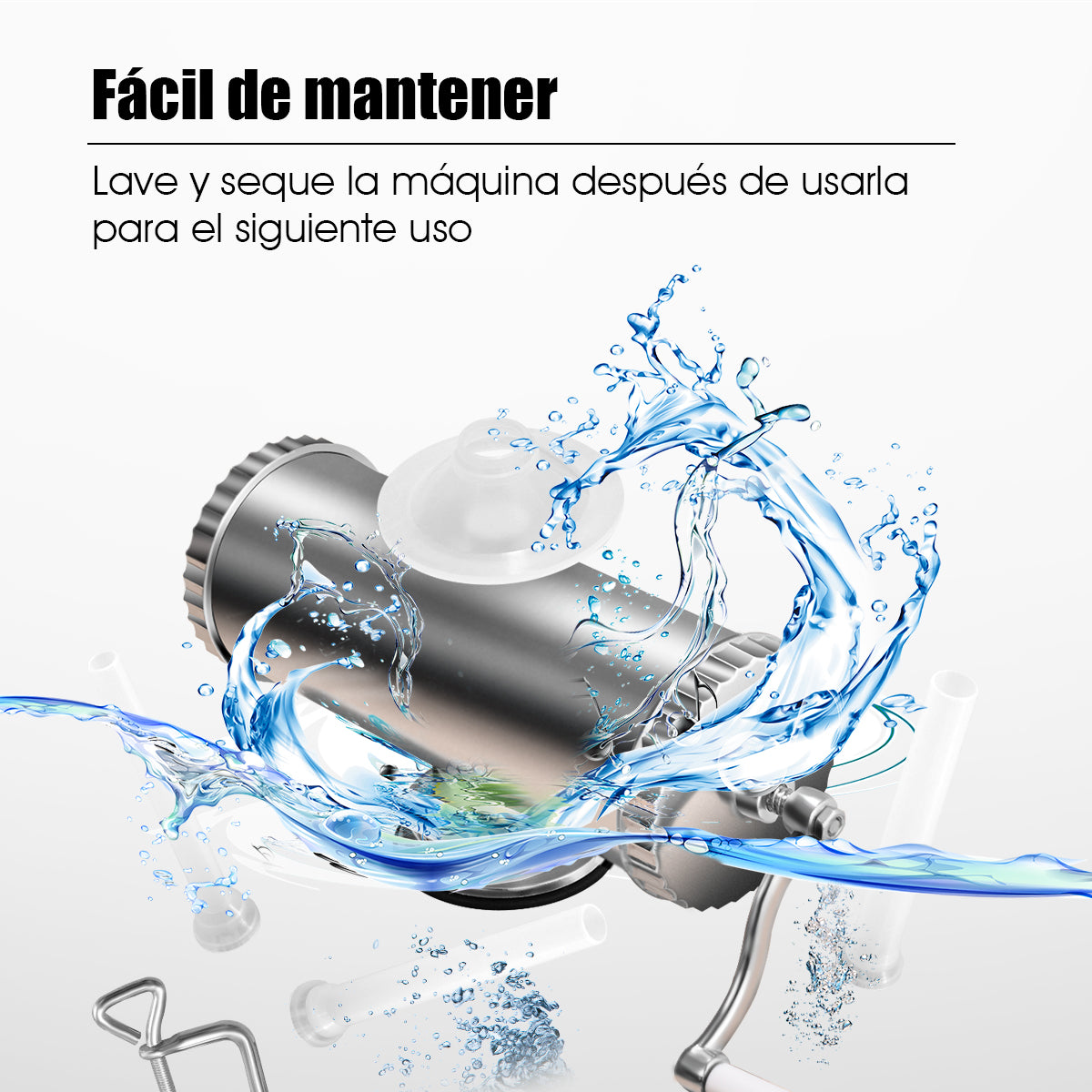 2,5kg Embutidora de Salchichas Manual en aluminio con Ventosa de Sujeción con 3 tubos de distintos grosores