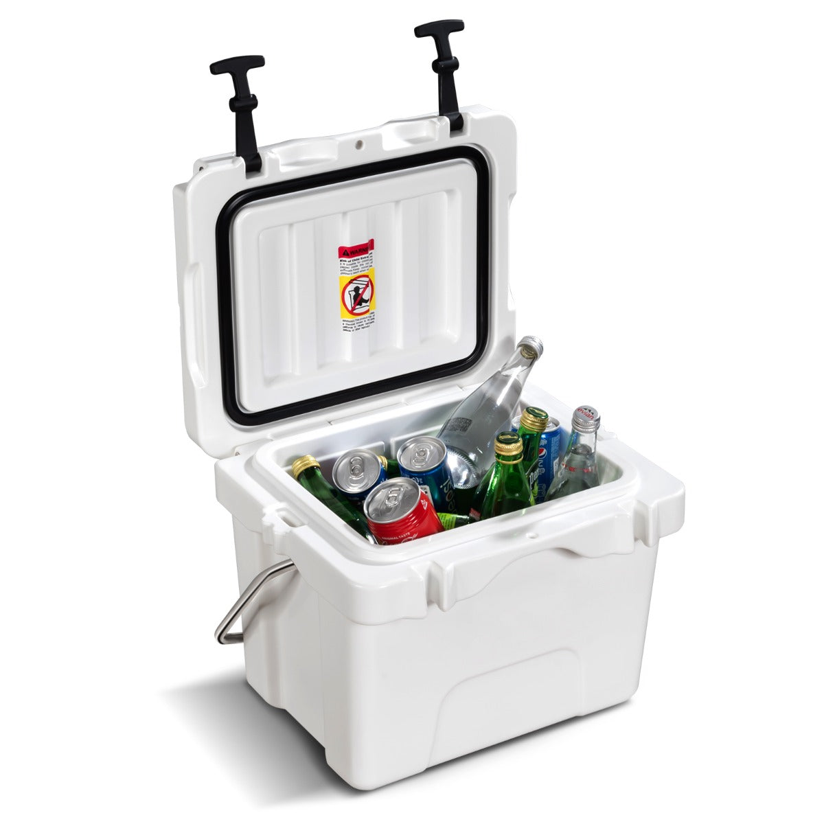 Enfriador 15 L Caja de Hielo Portátil a Prueba de Fugas 24 Latas para Camping 46 x 34 x 33 cm Blanco