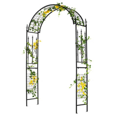Enrejado de Jardín Pérgola de Metal al Aire Libre con Decoraciones de Estilo Clásico 4 Estacas de Tierra Espalderas para Plantas Trepadoras