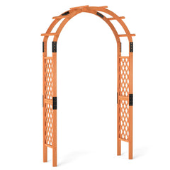 235 cm Pérgola de Madera de Arco de Jardín Enrejado de Madera de Exterior para Plantas Trepadoras Naranja
