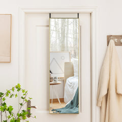 Espejo Colgante a la Puerta de Pared Marco de Aleación de Aluminio Cristal Irrompible 120 x 37 cm Dorado