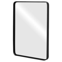 Espejo de Baño de Pared Marco de Metal Espejo Rectangular Redondeado para Baño Pasillo Vestidor Colgado Horizontal/Vertical 76,5 x 56,5 cm