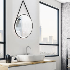 Espejo de Baño LED Redondo 60 cm Espejo de Pared con Cuerda 3 Colores Función Antiniebla y de Memoria Interruptor Táctil Espejo Iluminado