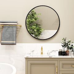 Espejo de Pared 60 x 60 cm para Baño Anti-empañante Regulable con 3 Colores Función de Memoria Negro