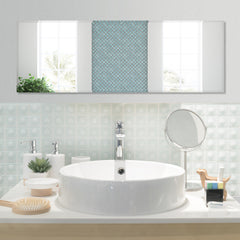 Espejo de Pared 110 x 38 cm Espejo Rectangular sin Marco con Borde Biselado Montado Vertical y Horizontalmente para Armario Pasillo Baño