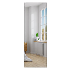 Espejo de Pared 110 x 38 cm Espejo Rectangular sin Marco con Borde Biselado Montado Vertical y Horizontalmente para Armario Pasillo Baño