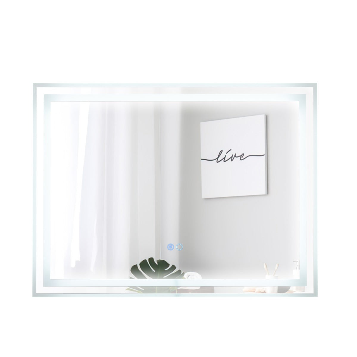 Espejo de Baño LED 80 x 60 CM Espejo Rectangular de Pared con Luces Regulables de 3 Colores Interruptor Táctil Función Antivaho y Memoria