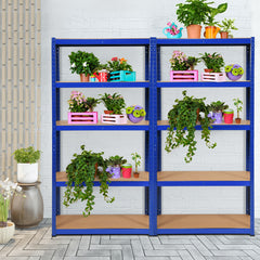 Estante con 5 Niveles y Repisas Regulables con Estructura en Acero Resistente para Casa Oficina Dormitorio Garaje 90 x 40 x 180 cm Azul