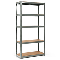 Estante con 5 Niveles y Repisas Regulables con Estructura en Acero Resistente para Casa Oficina Dormitorio Garaje 90 x 40 x 180 cm Gris