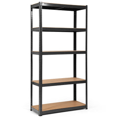 Estante con 5 Niveles y Repisas Regulables con Estructura en Acero Resistente para Casa Oficina Dormitorio Garaje 90 x 40 x 180 cm Negro