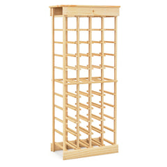 Estante de Vino con Barra de 10 Niveles Botellero Apilable para 40 Botellas 750 ml de Madera Pino Armario Estante 47 x 28 x 113 cm