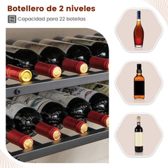 Estante de Vinos 5 Niveles para 20 Botellas Armario de Bar Independiente con Soportes de Copas para Cocina Comedor Buffet 100 x 35 x 101 cm