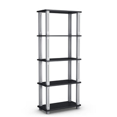 Estante de 5 Niveles Estantería Multiuso Expositor Organizador Compacto con Repisas Abiertas para Casa Garaje Almacén 60 x 29,5 x 144,5 cm Negro