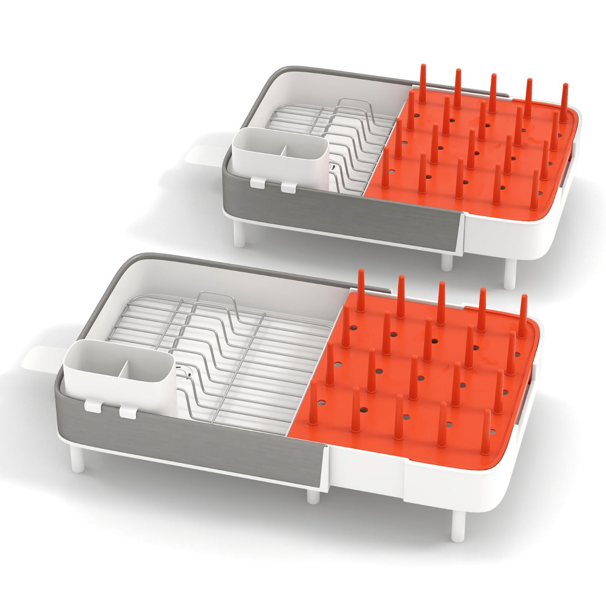 Estante para Secado de Platos Extensible con Soporte Desmontable y Barras Verticales Escurridor de Platos de Doble Parte para Cocina