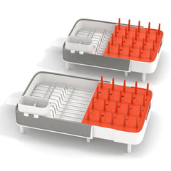 Estante para Secado de Platos Extensible con Soporte Desmontable y Barras Verticales Escurridor de Platos de Doble Parte para Cocina