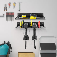 Estante de Almacenamiento para Taladro Eléctrico Soporte de Pared para Estante Flotante Organizador de Herramientas Fácil de Instalar
