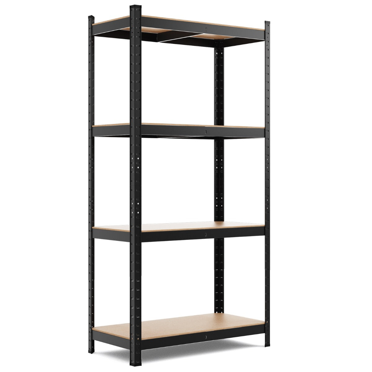 Estante de Almacenamiento para Garaje de Hierro y MDF de 4 estantes Estantería Pesado 80x40x160cm Negro