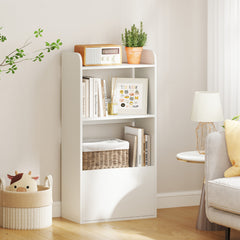 Estantería con Cajón Librería Independiente con Estante Abierto de 3 Niveles Estante para Sala de Estar Estudio Cocina Oficina-Blanco