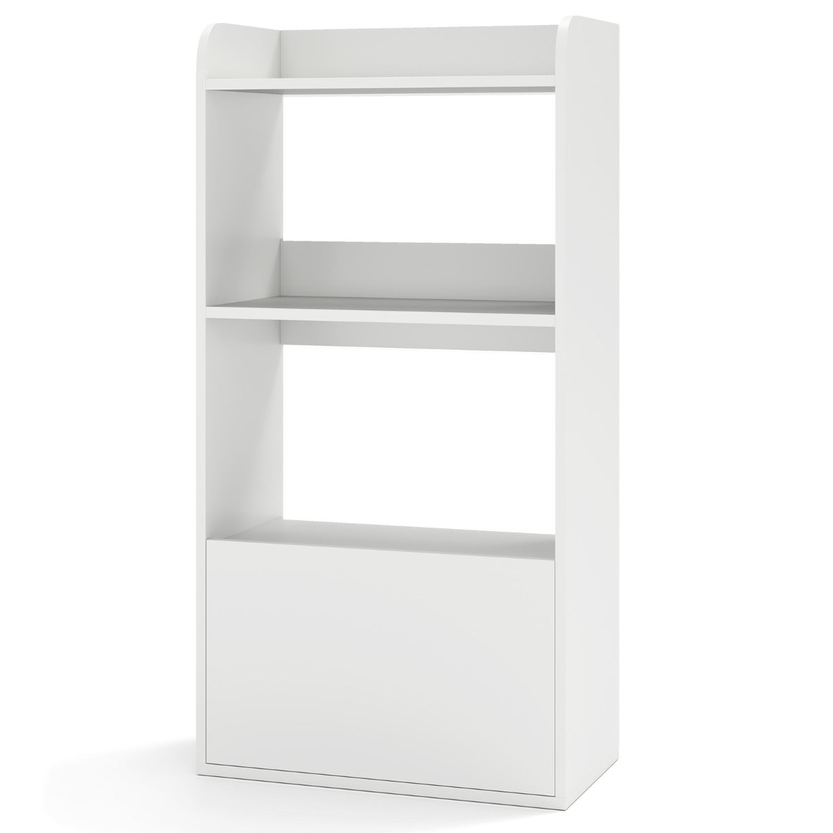 Estantería con Cajón Librería Independiente con Estante Abierto de 3 Niveles Estante para Sala de Estar Estudio Cocina Oficina-Blanco
