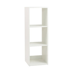 Estantería con 3 Cubos con Espalda Abierta para Almacenamiento con Kit Antivuelco para Estudio Dormitorio Salón 35,5 x 33 x 103 cm Blanco