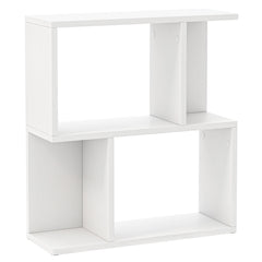 Estantería de 3 Niveles Estante de Exhibición para Espacios Pequeños Mesa Lateral Independiente Mesita de Noche para Oficina Salón Blanco