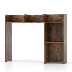 Estantería de Escritorio de Madera para Encimera con 4 Estantes y Compartimento Abierto Organizador de Escritorio 94 x 25 x 74 cm Café