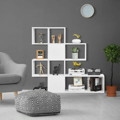 Estantería de Esquina de 5 Niveles Librería Moderna de Estilo Escalera 120 x 19,5 x 109 cm Blanco