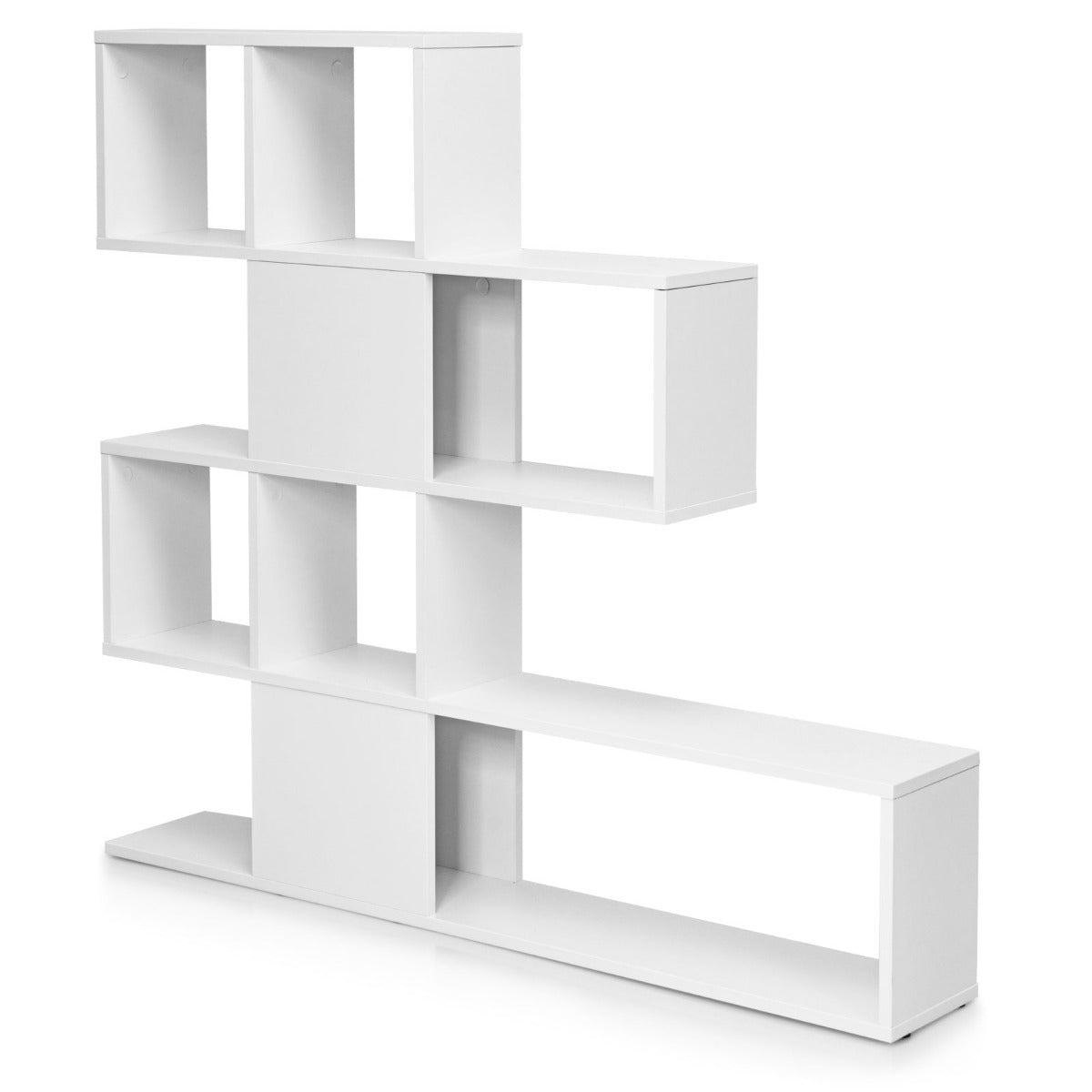 Estantería de Esquina de 5 Niveles Librería Moderna de Estilo Escalera 120 x 19,5 x 109 cm Blanco