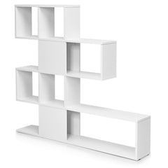 Estantería de Esquina de 5 Niveles Librería Moderna de Estilo Escalera 120 x 19,5 x 109 cm Blanco