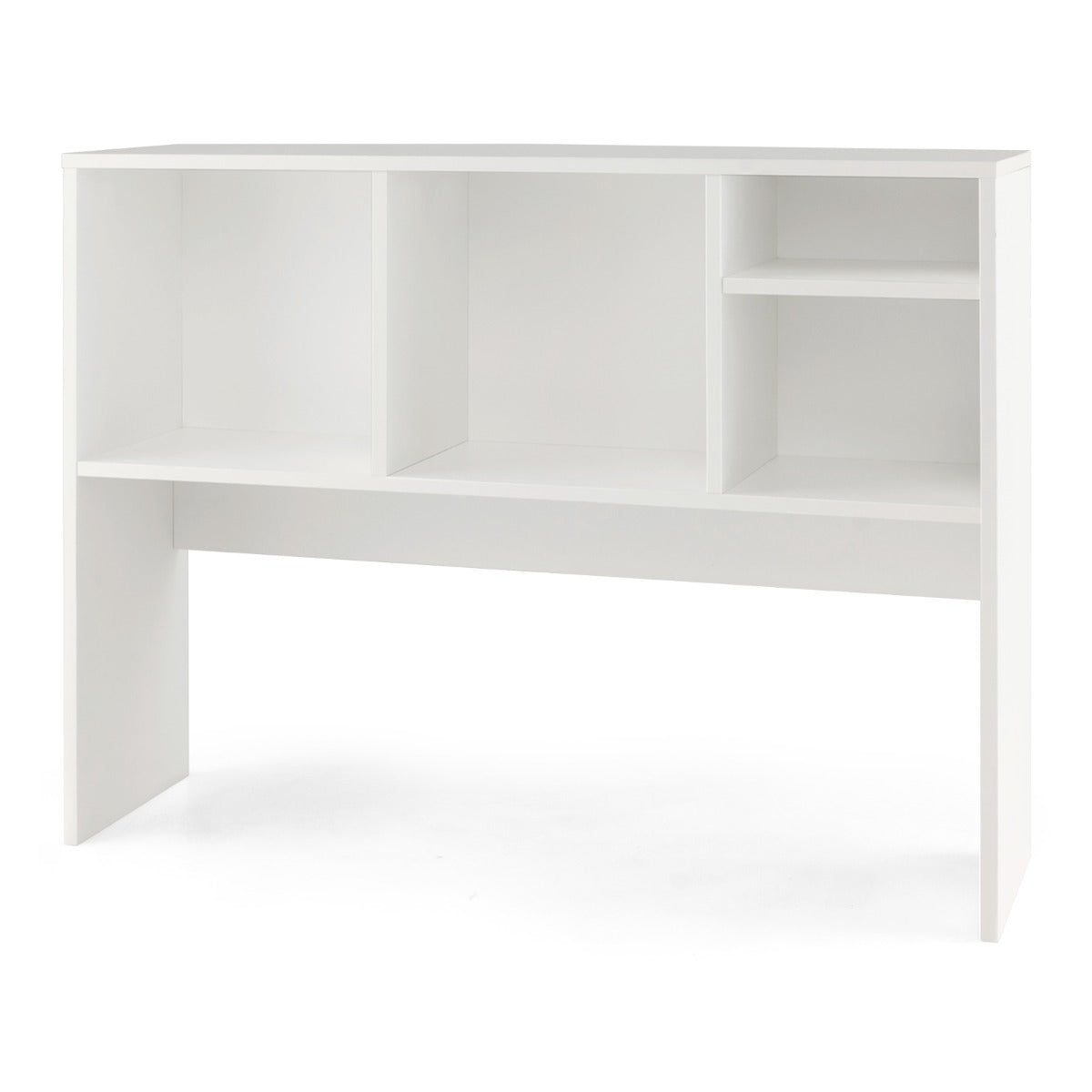 Estantería de Sobremesa para Ordenador Estante de Almacenamiento de Encimera con 4 Cubos y Compartimento Abierto para Escritorio Blanco