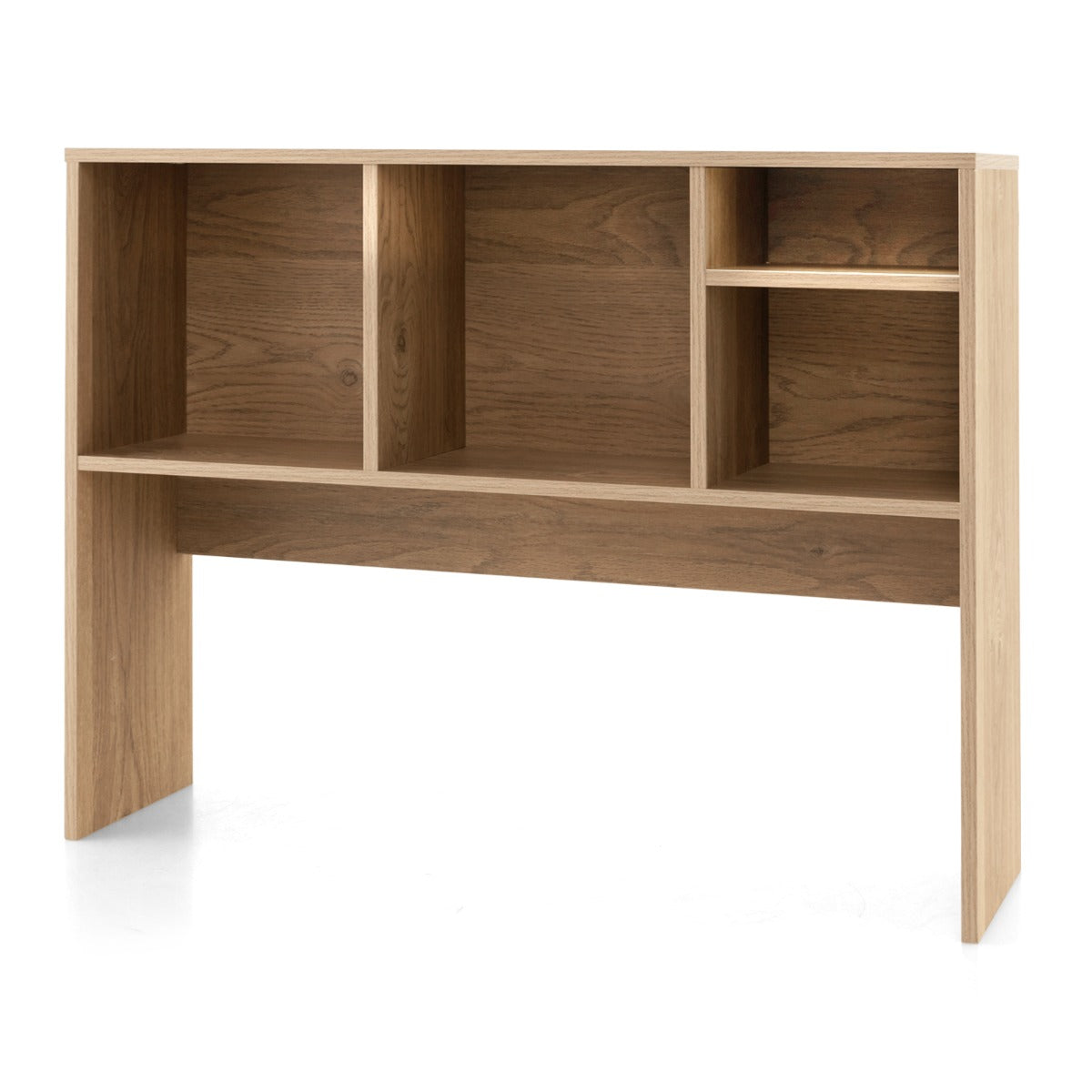 Estantería de Sobremesa para Ordenador Estante de Almacenamiento de Encimera con 4 Cubos y Compartimento Abierto para Escritorio Natural