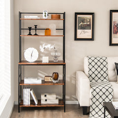 Estantería de Cocina Soporte Microondas de 5 Niveles Estantes Abiertos Mueble Auxiliar para Sala Baño y Balcón 80 x 40 x 170 cm Marrón