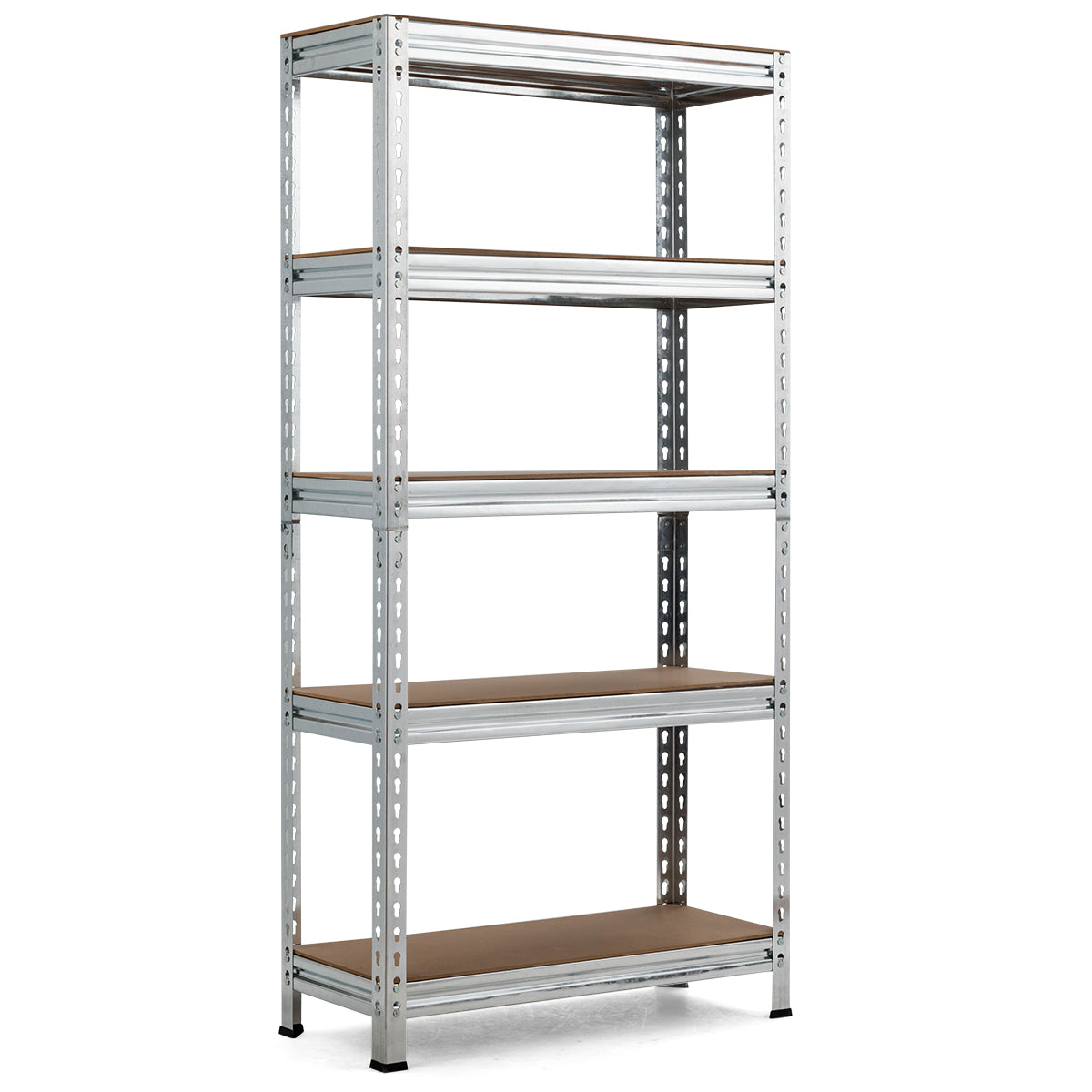 Estantes de Metal de 5 Niveles Estantería Industrial Resistente con Estantes Ajustables para Combinación Libre 75 x 30 x 150 cm Plata