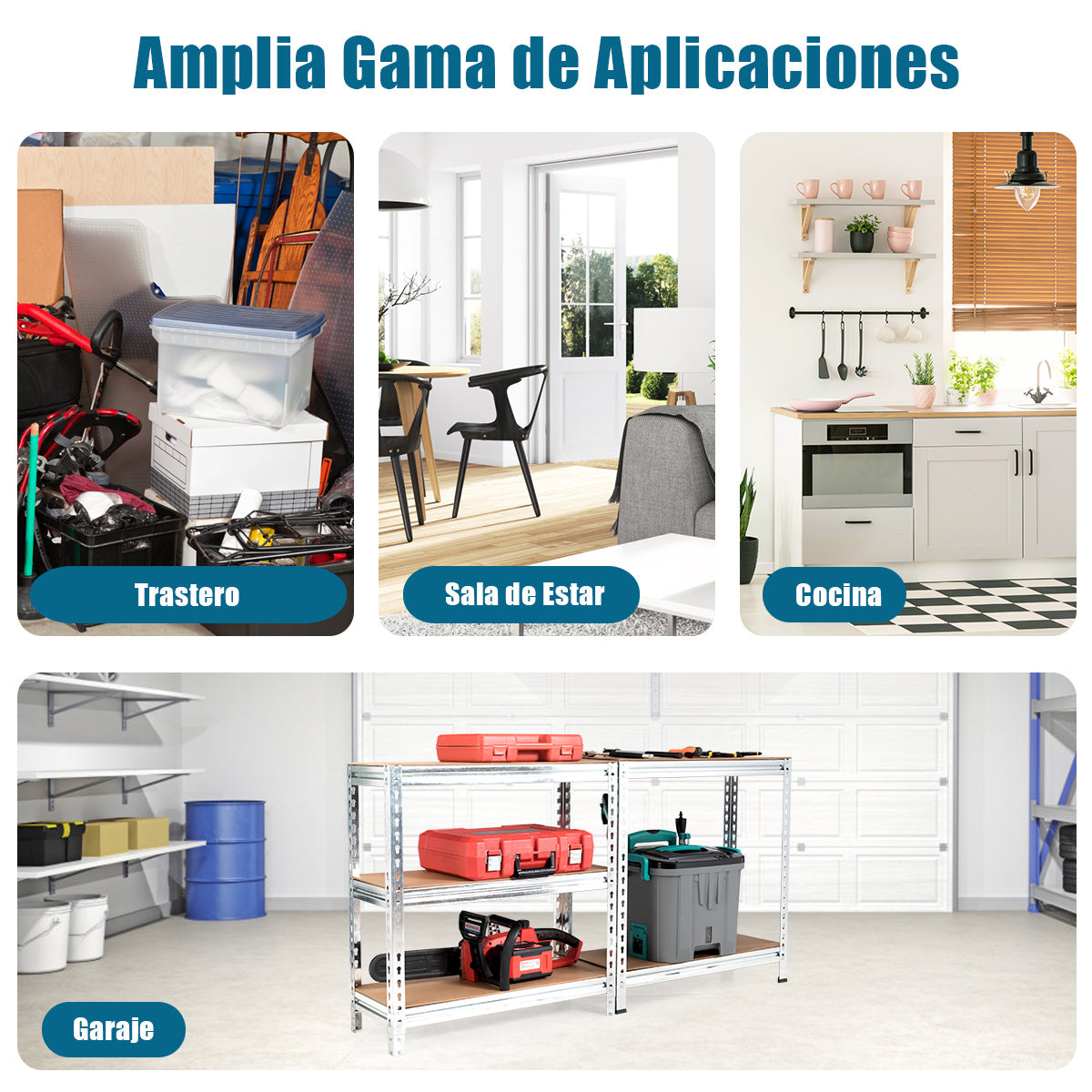 Estantes de Metal de 5 Niveles Estantería Industrial Resistente con Estantes Ajustables para Combinación Libre 75 x 30 x 150 cm Plata