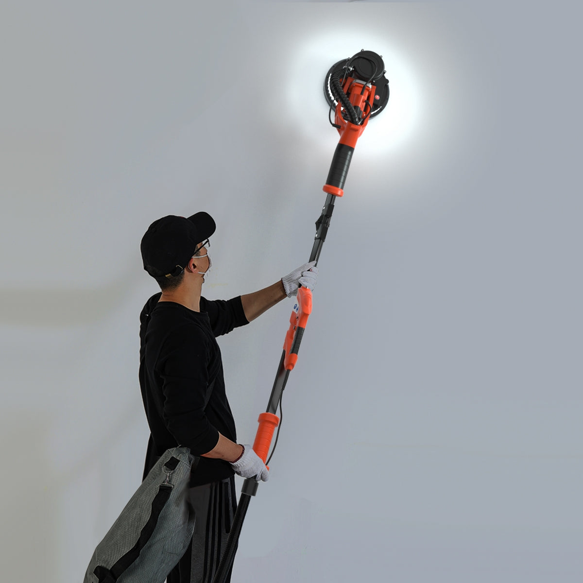 Lijadora para Cartón Piedra 750 W con Sistema de Aspiración Automática 6 Velocidades Regulables 800-1750 rpm y Luces LED